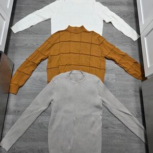 Unbranded Men's White and Grey Jumper